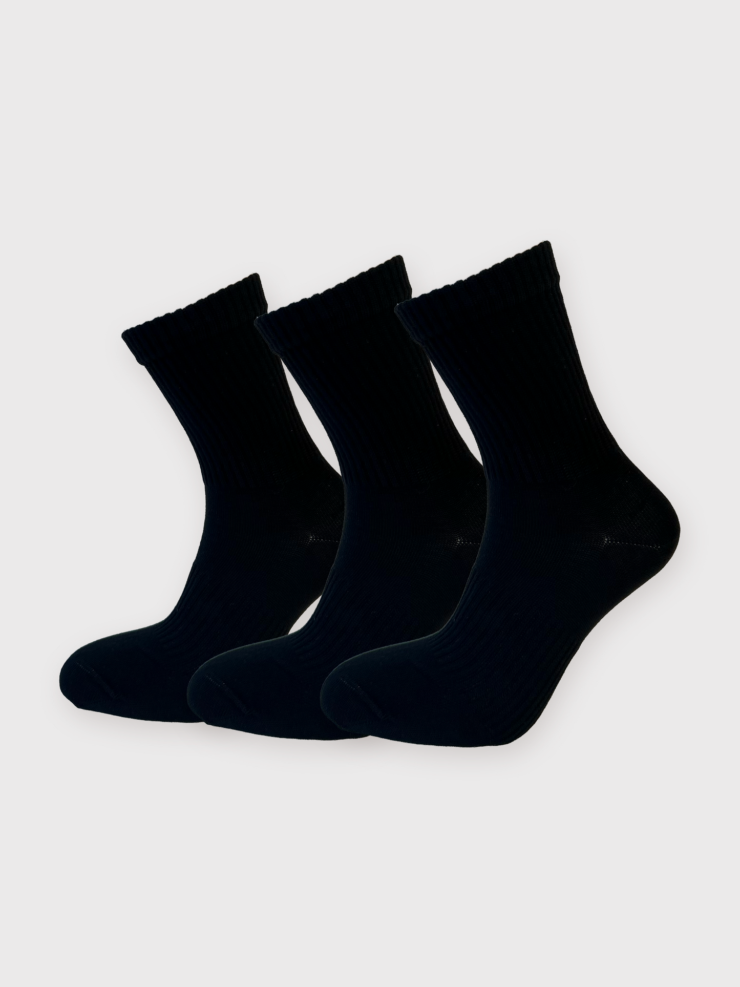 Comfort Crew Socks 3-PACK - svart