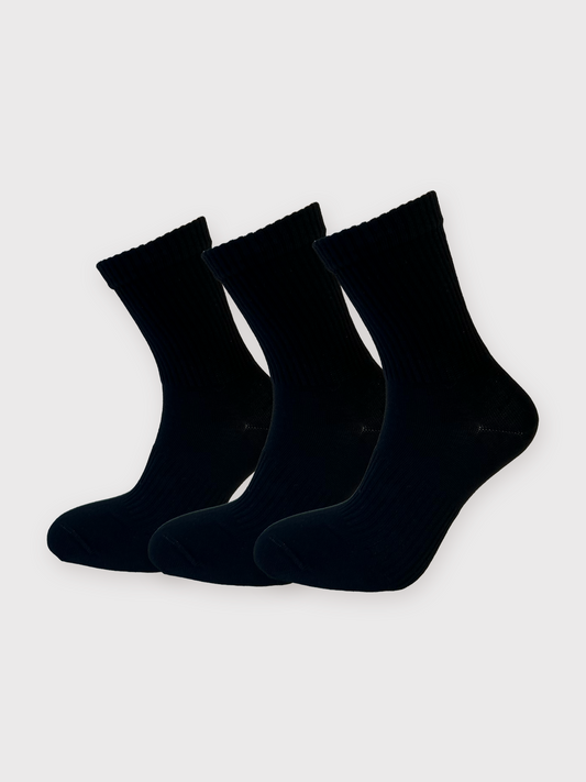 Comfort Crew Socks 3-PACK - svart